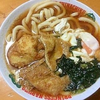 卵と油揚げとわかめのうどん